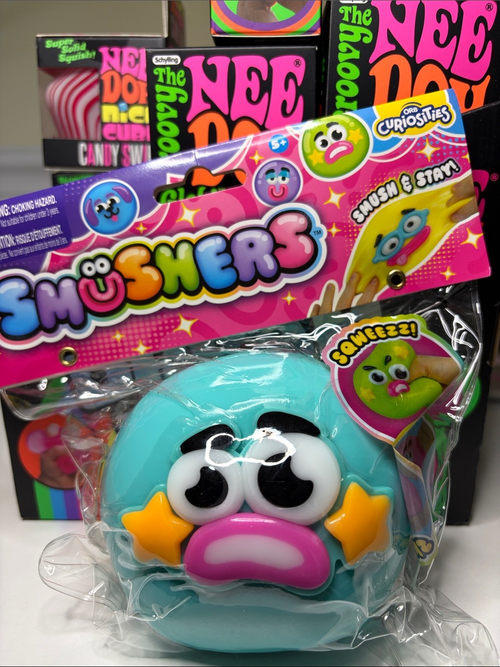 💙 Blue ORB Curiosities Smushers Squishy ⭐ Smoosh & Stay Fidget Toy